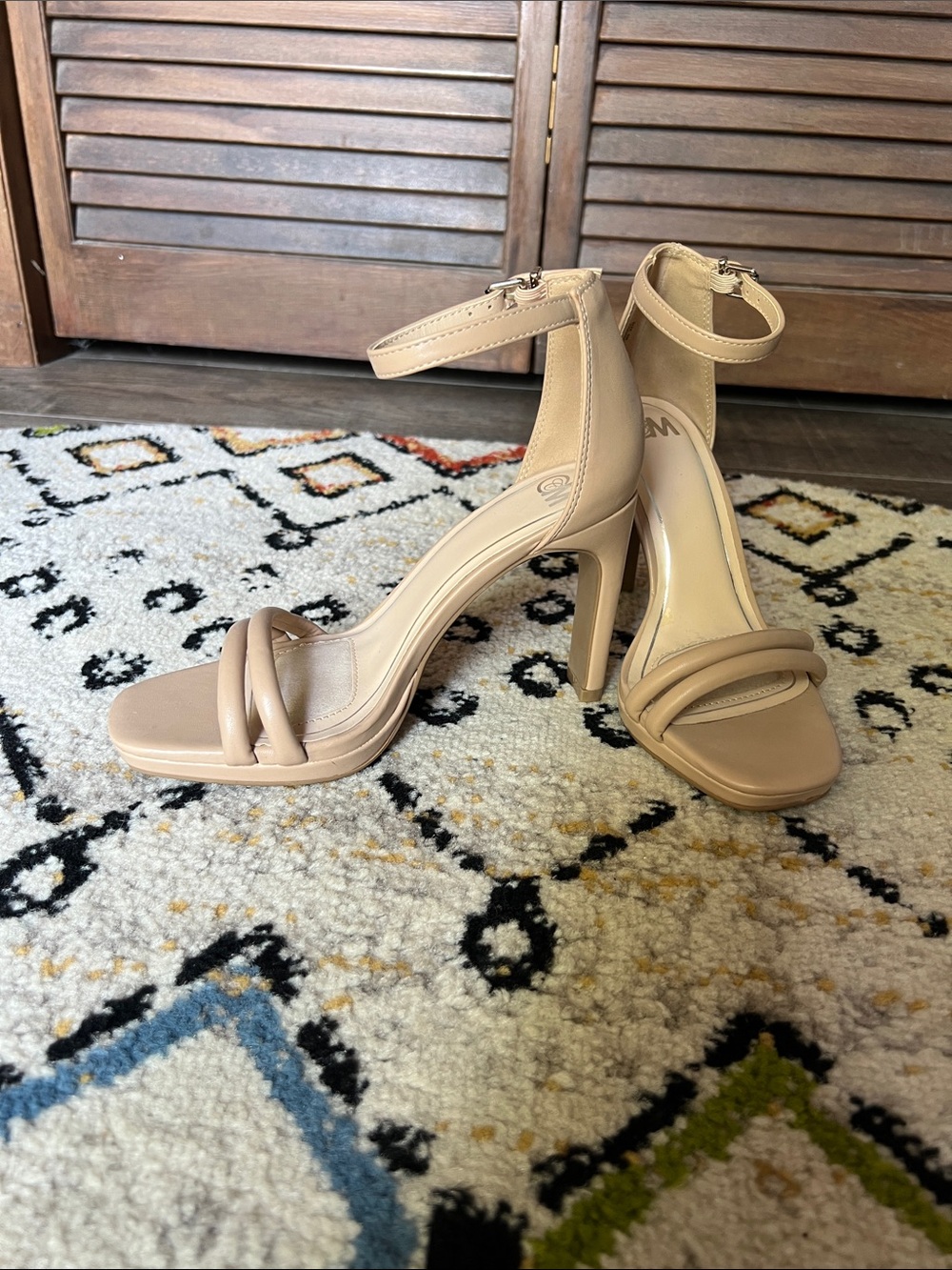 Chelsea Moreland Classic Nude Ankle-Strap High Heel Sandals